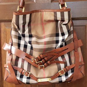 Burberry Bridle Housecheck Gosford Hobo Shoulder Crossbody Leather Bag